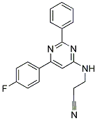 3-([6-(4-FLUOROPHENYL)-2-PHENYLPYRIMIDIN-4-YL]AMINO)PROPANENITRILE Struktur