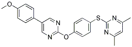 2-[(4-([5-(4-METHOXYPHENYL)PYRIMIDIN-2-YL]OXY)PHENYL)THIO]-4,6-DIMETHYLPYRIMIDINE Struktur