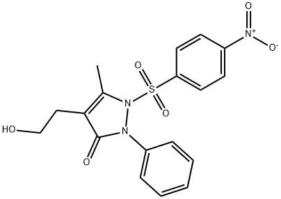 4-(2-HYDROXYETHYL)-5-METHYL-1-[(4-NITROPHENYL)SULFONYL]-2-PHENYL-1,2-DIHYDRO-3H-PYRAZOL-3-ONE Struktur