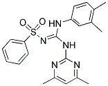 (E)-N-((3,4-DIMETHYLPHENYLAMINO)(4,6-DIMETHYLPYRIMIDIN-2-YLAMINO)METHYLENE)BENZENESULFONAMIDE Struktur