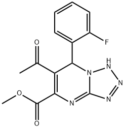 METHYL 6-ACETYL-7-(2-FLUOROPHENYL)-4,7-DIHYDROTETRAZOLO[1,5-A]PYRIMIDINE-5-CARBOXYLATE Struktur