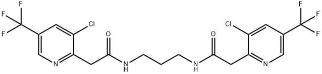 2-[3-CHLORO-5-(TRIFLUOROMETHYL)-2-PYRIDINYL]-N-[3-((2-[3-CHLORO-5-(TRIFLUOROMETHYL)-2-PYRIDINYL]ACETYL)AMINO)PROPYL]ACETAMIDE Struktur