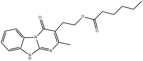 2-(2-METHYL-4-OXO-1,4-DIHYDROPYRIMIDO[1,2-A][1,3]BENZIMIDAZOL-3-YL)ETHYL HEXANOATE Struktur