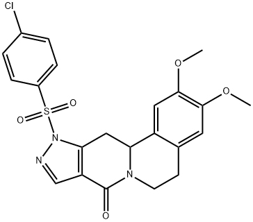 11-[(4-CHLOROPHENYL)SULFONYL]-2,3-DIMETHOXY-5,11,12,12A-TETRAHYDROPYRAZOLO[3',4':4,5]PYRIDO[2,1-A]ISOQUINOLIN-8(6H)-ONE Struktur