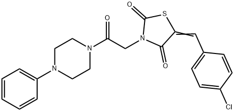 (5E)-5-(4-CHLOROBENZYLIDENE)-3-[2-OXO-2-(4-PHENYLPIPERAZIN-1-YL)ETHYL]-1,3-THIAZOLIDINE-2,4-DIONE Struktur