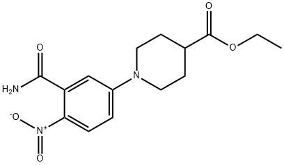 ETHYL 1-[3-(AMINOCARBONYL)-4-NITROPHENYL]-4-PIPERIDINECARBOXYLATE Struktur