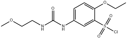 2-ETHOXY-5-[3-(2-METHOXY-ETHYL)-UREIDO]-BENZENE SULFONYL CHLORIDE Struktur