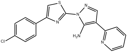 1-[4-(4-CHLOROPHENYL)-1,3-THIAZOL-2-YL]-4-(2-PYRIDINYL)-1H-PYRAZOL-5-AMINE Struktur