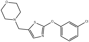 3-CHLOROPHENYL 5-(MORPHOLINOMETHYL)-1,3-THIAZOL-2-YL ETHER Struktur