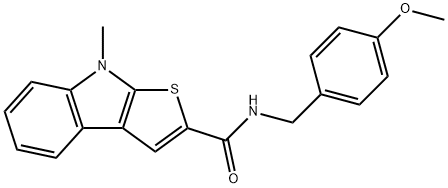 N-(4-METHOXYBENZYL)-8-METHYL-8H-THIENO[2,3-B]INDOLE-2-CARBOXAMIDE Struktur