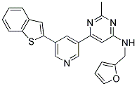 6-[5-(1-BENZOTHIEN-2-YL)PYRIDIN-3-YL]-N-(2-FURYLMETHYL)-2-METHYLPYRIMIDIN-4-AMINE Struktur