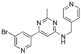 6-(5-BROMOPYRIDIN-3-YL)-2-METHYL-N-(PYRIDIN-4-YLMETHYL)PYRIMIDIN-4-AMINE Struktur