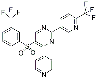 4-(PYRIDIN-4-YL)-5-((3-(TRIFLUOROMETHYL)PHENYL)SULPHONYL)-2-(6-(TRIFLUOROMETHYL)PYRIDIN-3-YL)PYRIMIDINE Struktur