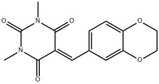 5-(2,3-DIHYDRO-1,4-BENZODIOXIN-6-YLMETHYLENE)-1,3-DIMETHYL-2,4,6(1H,3H,5H)-PYRIMIDINETRIONE Struktur