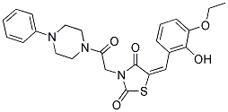 (E)-5-(3-ETHOXY-2-HYDROXYBENZYLIDENE)-3-(2-OXO-2-(4-PHENYLPIPERAZIN-1-YL)ETHYL)THIAZOLIDINE-2,4-DIONE Struktur