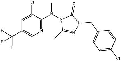 2-(4-CHLOROBENZYL)-4-[[3-CHLORO-5-(TRIFLUOROMETHYL)-2-PYRIDINYL](METHYL)AMINO]-5-METHYL-2,4-DIHYDRO-3H-1,2,4-TRIAZOL-3-ONE Struktur