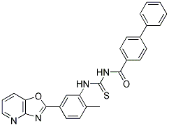 N-(2-METHYL-5-(OXAZOLO[4,5-B]PYRIDIN-2-YL)PHENYLCARBAMOTHIOYL)BIPHENYL-4-CARBOXAMIDE Struktur