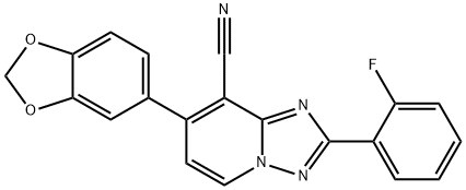 7-(1,3-BENZODIOXOL-5-YL)-2-(2-FLUOROPHENYL)[1,2,4]TRIAZOLO[1,5-A]PYRIDINE-8-CARBONITRILE Struktur