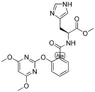 (2S)-2-[2-[(4,6-DIMETHOXYPYRIMIDIN-2-YL)OXY]BENZAMIDO]-3-(1H-IMIDAZOL-4-YL)PROPANOIC ACID, METHYL ESTER Struktur