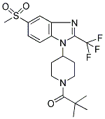 1-(TERT-BUTYLCARBONYL)-4-[5-(METHYLSULFONYL)-2-(TRIFLUOROMETHYL)-(1H)-BENZIMIDAZOL-1-YL]PIPERIDINE Struktur