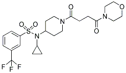 4-[4-(4-(CYCLOPROPYL((3-(TRIFLUOROMETHYL)PHENYL)SULPHONYL)AMINO)PIPERIDIN-1-YL)-1,4-DIOXOBUTYL]MORPHOLINE Struktur