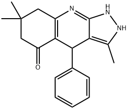 3,7,7-TRIMETHYL-4-PHENYL-2,4,6,7,8,9-HEXAHYDRO-5H-PYRAZOLO[3,4-B]QUINOLIN-5-ONE Struktur