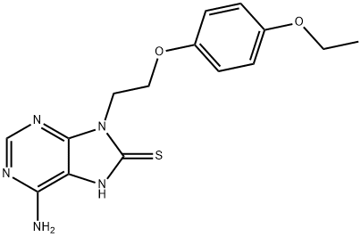 6-AMINO-9-[2-(4-ETHOXYPHENOXY)ETHYL]-9H-PURINE-8-THIOL Struktur