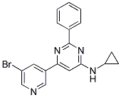 6-(5-BROMOPYRIDIN-3-YL)-N-CYCLOPROPYL-2-PHENYLPYRIMIDIN-4-AMINE Struktur