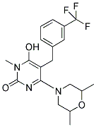 4-(2,6-DIMETHYLMORPHOLIN-4-YL)-6-HYDROXY-1-METHYL-5-[3-(TRIFLUOROMETHYL)BENZYL]PYRIMIDIN-2(1H)-ONE Struktur