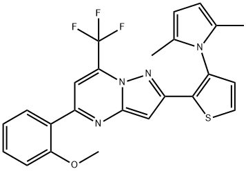 2-[2-[3-(2,5-DIMETHYL-1H-PYRROL-1-YL)-2-THIENYL]-7-(TRIFLUOROMETHYL)PYRAZOLO[1,5-A]PYRIMIDIN-5-YL]PHENYL METHYL ETHER Struktur