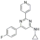 N-CYCLOPROPYL-6-(4-FLUOROPHENYL)-2-PYRIDIN-4-YLPYRIMIDIN-4-AMINE Struktur