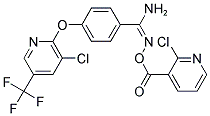 2-AMINO-1-AZA-2-(4-(3-CHLORO-5-(TRIFLUOROMETHYL)(2-PYRIDYLOXY))PHENYL)VINYL 2-CHLOROPYRIDINE-3-CARBOXYLATE Struktur