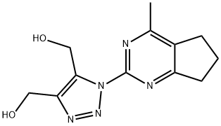 [4-(HYDROXYMETHYL)-1-(4-METHYL-6,7-DIHYDRO-5H-CYCLOPENTA[D]PYRIMIDIN-2-YL)-1H-1,2,3-TRIAZOL-5-YL]METHANOL Struktur