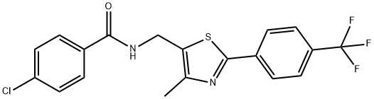 4-CHLORO-N-((4-METHYL-2-[4-(TRIFLUOROMETHYL)PHENYL]-1,3-THIAZOL-5-YL)METHYL)BENZENECARBOXAMIDE Struktur