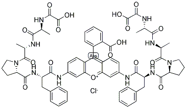 RHODAMINE 110, BIS-(SUCCINOYL-L-ALANYL-L-ALANYL-L-PROLYL-L-PHENYLALANYL AMIDE)