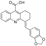 4-BENZO[1,3]DIOXOL-5-YLMETHYLENE-1,2,3,4-TETRAHYDRO-ACRIDINE-9-CARBOXYLIC ACID Struktur