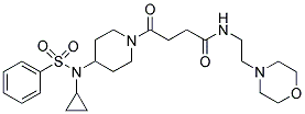 4-[4-(CYCLOPROPYL(PHENYLSULPHONYL)AMINO)PIPERIDIN-1-YL]-N-(2-MORPHOLINOETHYL)-4-OXOBUTANAMIDE Struktur