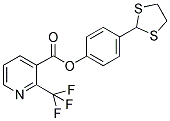 2-[4-[[2-(TRIFLUOROMETHYL)PYRIDIN-3-YL]CARBONYLOXY]PHENYL]1,3-DITHIOLANE Struktur