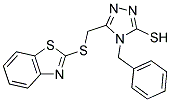 5-(BENZOTHIAZOL-2-YLSULFANYLMETHYL)-4-BENZYL-4H-[1,2,4]TRIAZOLE-3-THIOL Struktur