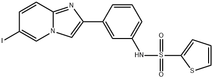 N-[3-(6-IODOIMIDAZO[1,2-A]PYRIDIN-2-YL)PHENYL]-2-THIOPHENESULFONAMIDE Struktur