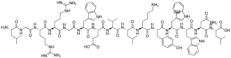 H-LEU-GLY-ARG-ARG-GLY-TRP-GLU-VAL-LEU-LYS-TYR-TRP-TRP-ASN-LEU-OH Struktur