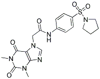 2-(1,3-DIMETHYL-2,6-DIOXO-1,2,3,6-TETRAHYDROPURIN-7-YL)-N-(4-(PYRROLIDIN-1-YLSULFONYL)PHENYL)ACETAMIDE Struktur