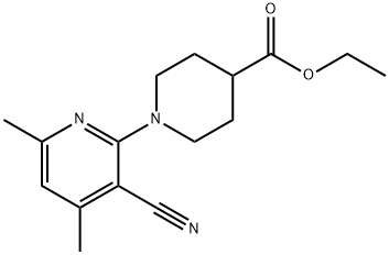 ETHYL 1-(3-CYANO-4,6-DIMETHYL-2-PYRIDINYL)-4-PIPERIDINECARBOXYLATE Struktur