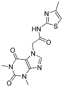 2-(1,3-DIMETHYL-2,6-DIOXO-1,2,3,6-TETRAHYDRO-7H-PURIN-7-YL)-N-(4-METHYL-1,3-THIAZOL-2-YL)ACETAMIDE Struktur