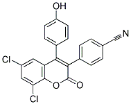 6,8-DICHLORO-3-CYANO-4-(4'-HYDROXYPHENYL)COUMARIN Struktur