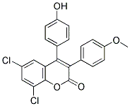 6,8-DICHLORO-4-(4'-HYDROXYPHENYL)-3-(4'-METHOXYPHENYL)COUMARIN Struktur