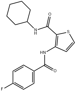 N-CYCLOHEXYL-3-[(4-FLUOROBENZOYL)AMINO]-2-THIOPHENECARBOXAMIDE Struktur