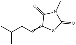 3-METHYL-5-[(E)-3-METHYLBUTYLIDENE]-1,3-THIAZOLANE-2,4-DIONE Struktur