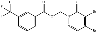 [4,5-DIBROMO-6-OXO-1(6H)-PYRIDAZINYL]METHYL 3-(TRIFLUOROMETHYL)BENZENECARBOXYLATE Struktur