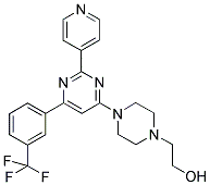 2-(4-[2-PYRIDIN-4-YL-6-(3-TRIFLUOROMETHYL-PHENYL)-PYRIMIDIN-4-YL]-PIPERAZIN-1-YL)-ETHANOL Struktur